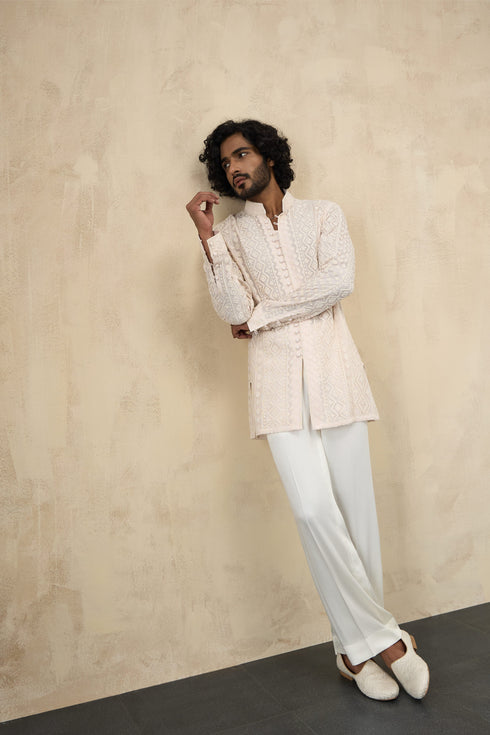 Vertical Dori Full Lupi Button Kurta Shirt Set